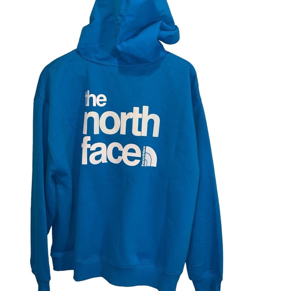 The North Face Bright Blue Pullover Hoodie with White Logo